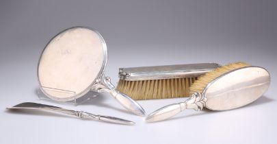 A DANISH STERLING SILVER DRESSING TABLE SET