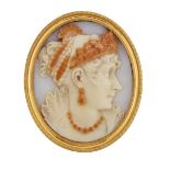 A GLASS CAMEO PORTRAIT, POSSIBLY DEPICTING EMPRESS JOSEPHINE OF FRANCE