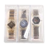 THREE ASSORTED SWATCH WATCHES