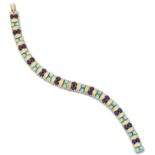 CARTIER - A LAPIS LAZULI AND TURQUOISE BRACELET