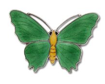 AN ENAMEL BUTTERFLY BROOCH