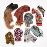 SEVEN VARIOUS FASHION SCARVES