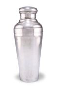 A FRENCH SILVER-PLATED COCKTAIL SHAKER