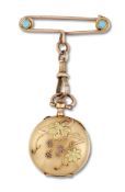 AN 18 CARAT GOLD LADY'S FRENCH FOB WATCH