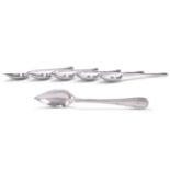 A SET OF SIX GEORGE V SILVER GRAPEFRUIT SPOONS