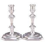 A PAIR OF GEORGE I SILVER CANDLESTICKS