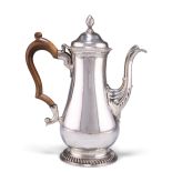 A GEORGE III SILVER COFFEE POT