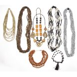 EIGHT LARGE STATEMENT NECKLACES