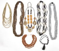 EIGHT LARGE STATEMENT NECKLACES