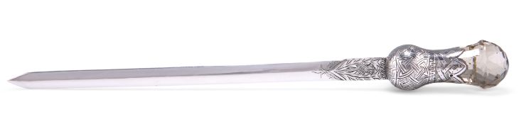 A GEORGE VI SILVER THISTLE PAPER KNIFE