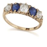 A VICTORIAN SAPPHIRE AND DIAMOND RING