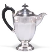 A GEORGE V SILVER HOT WATER JUG