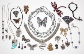 BUTLER & WILSON - A QUANTITY OF COSTUME JEWELLERY