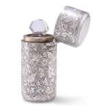 A VICTORIAN SILVER SCENT FLASK