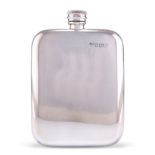 AN ELIZABETH II SILVER HIP FLASK