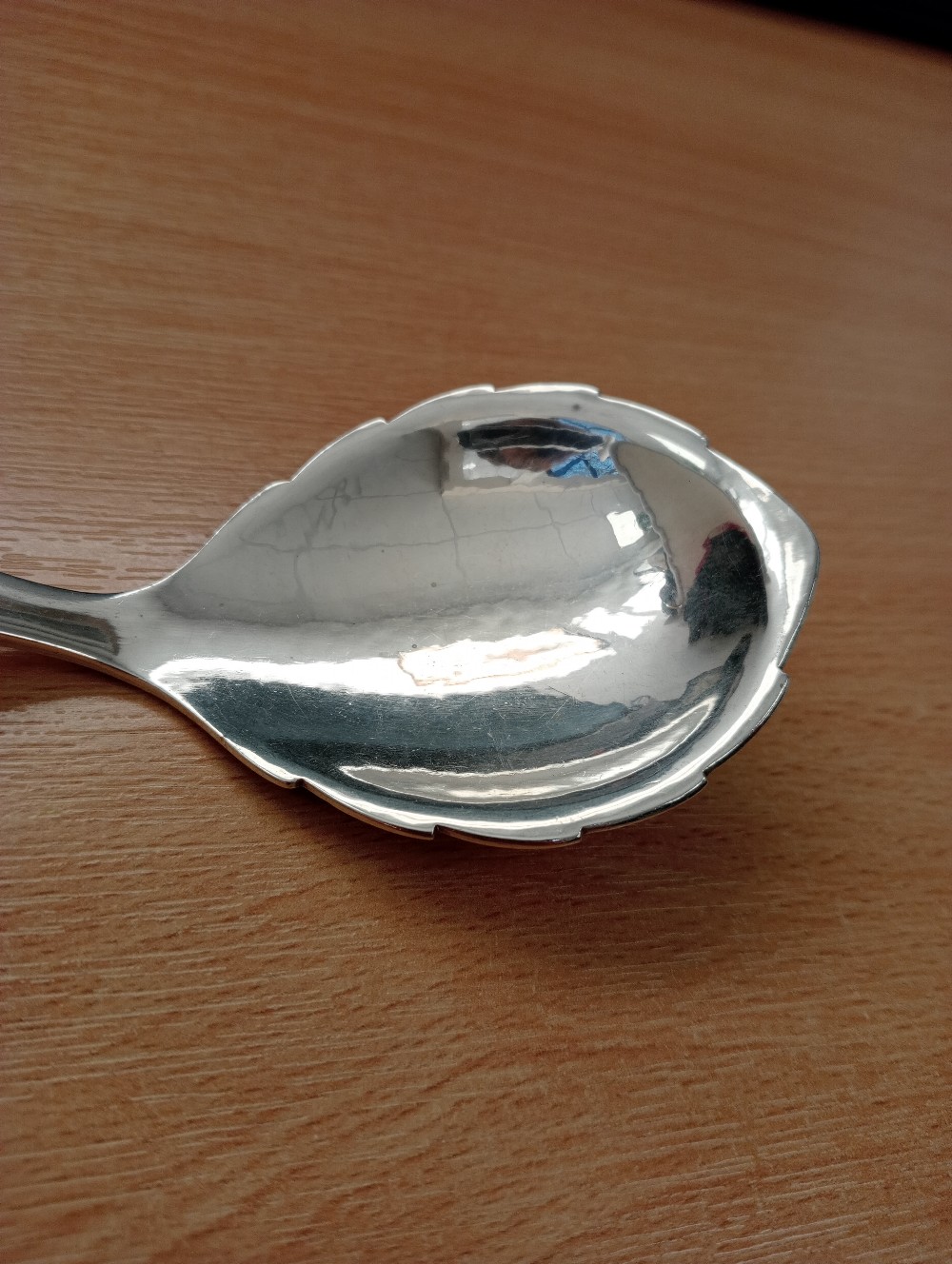 A DANISH STERLING SILVER PRESERVE SPOON - Image 3 of 8