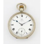 WHITE METAL OMEGA POCKET WATCH