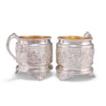 A PAIR OF VICTORIAN SILVER MUGS