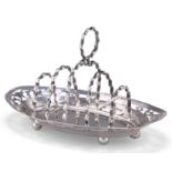 AN EDWARDIAN SILVER TOAST RACK