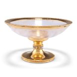 A GERMAN SILVER-GILT AND ROCK CRYSTAL DISH