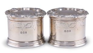 A PAIR OF GEORGE V SILVER BOXES
