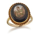 A 19TH CENTURY ITALIAN GRAND TOUR MICRO MOSAIC RING