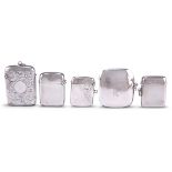 FIVE ASSORTED SILVER VESTA CASES, VICTORIAN AND LATER