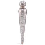 A VICTORIAN SILVER SCENT FLASK