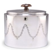 A GEORGE III SILVER TEA CADDY