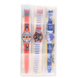 THREE SWATCH WATCHES