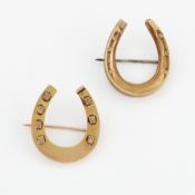 TWO VICTORIAN HORSESHOE BROOCHES