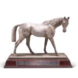 A SILVER-PLATED MODEL OF A STALLION