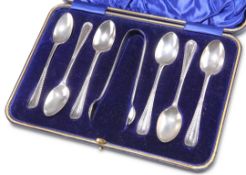 A SET OF SIX LATE VICTORIAN SILVER TEASPOONS