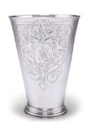 A VICTORIAN SILVER BEAKER, IN CHARLES I STYLE