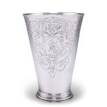 A VICTORIAN SILVER BEAKER, IN CHARLES I STYLE