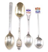 A GROUP OF FOUR SILVER SPOONS