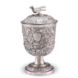 A CHINESE EXPORT SILVER CUP AND COVER