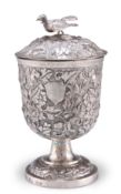 A CHINESE EXPORT SILVER CUP AND COVER