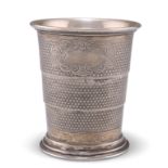 A GERMAN SILVER COLLAPSIBLE BEAKER CUP