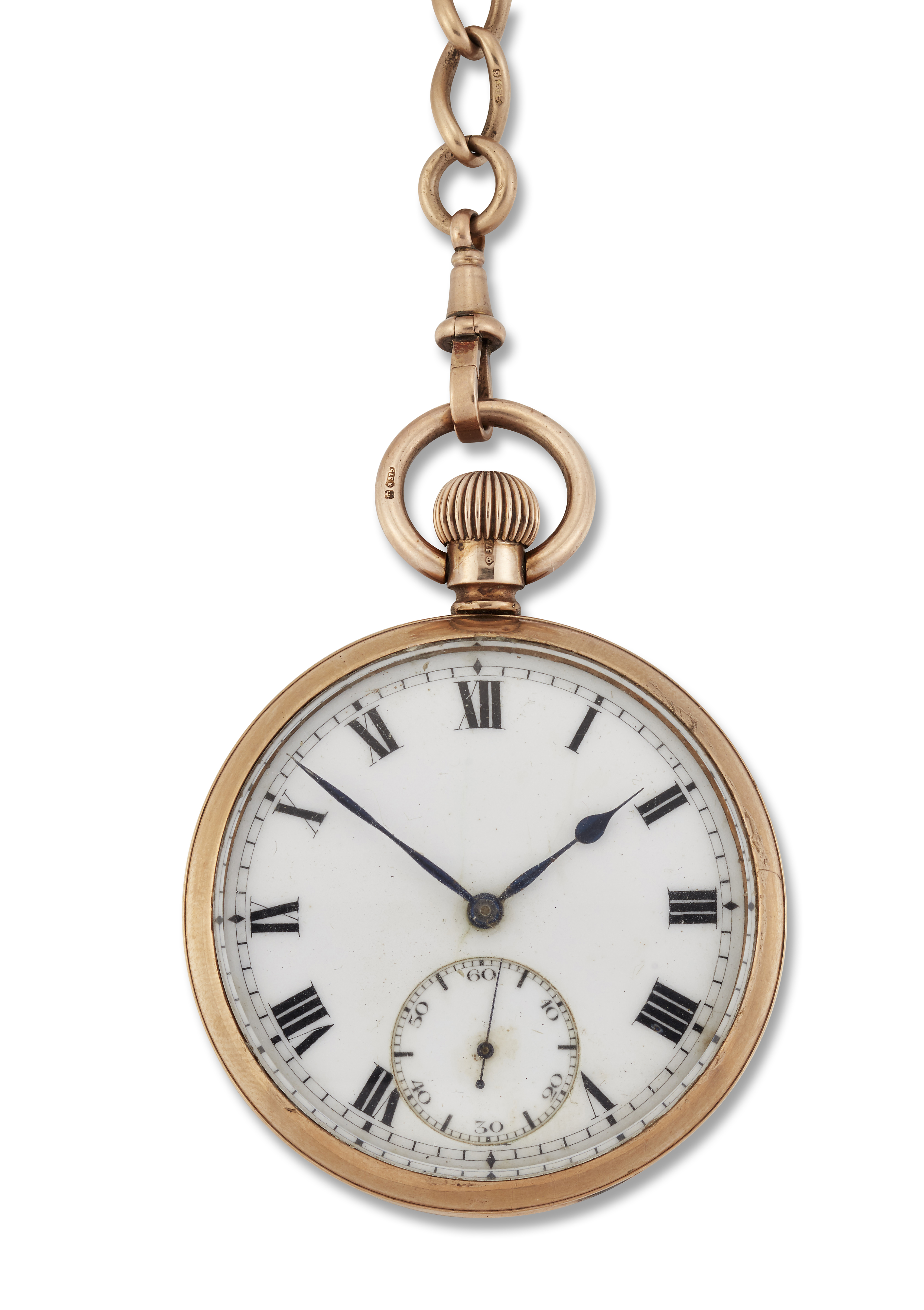 A 9 CARAT GOLD OPEN FACED POCKET WATCH