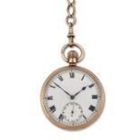 A 9 CARAT GOLD OPEN FACED POCKET WATCH