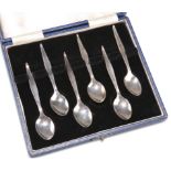 A SET OF SIX ELIZABETH II SILVER COFFEE SPOONS