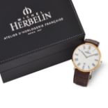 A GENTS TWO TONE MICHEL HERBELIN STRAP WATCH