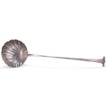 A GEORGE III SILVER SOUP LADLE