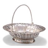 A GEORGE III SILVER PIERCED BASKET