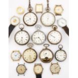 SEVEN VARIOUS OPEN FACED POCKET WATCHES