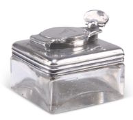 A GEORGIAN SILVER-MOUNTED TRAVELLING INKWELL