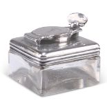 A GEORGIAN SILVER-MOUNTED TRAVELLING INKWELL