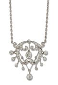 A LATE 19TH CENTURY DIAMOND PENDANT ON CHAIN