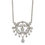 A LATE 19TH CENTURY DIAMOND PENDANT ON CHAIN